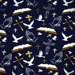 Christian Prayer Bible Print Fleece Fabric – 60″ Wide – Sold by The Yard & Bolt