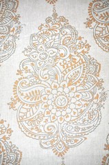 Tan and Orange Print 56″ Wide Linen/Rayon Blend 5 yards Available By the Yard