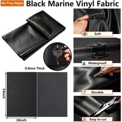 Marine Vinyl Faux Leather: 54″ x 36″ Black Upholstery Vinyl