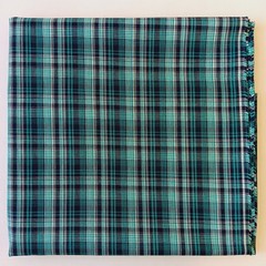Teal Blue And Navy Plaid Cotton Woven Fabric 2yd x 59″