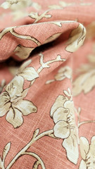 Fabricut French General Odile Rose Linen Blend Fabric by the yard