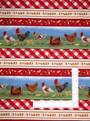 Chicken Farm Stripe Fabric By The Yard Chickens The Chicken Club Cotton Studio E