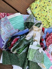 Over 3.5 Pounds of Cotton Fabric Quilting Cut Scraps Squares Remnants