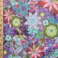 Aqua/Pink Digital Floral Cotton Sateen Lawn -So Light! Venice by Kaufman Fabrics