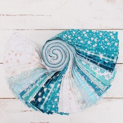 Threadart Cotton Quilting Fabric By The Yard – Vintage Collection – Aqua Hatch