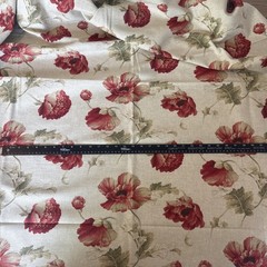 P Kaufmann Fabric 1 3/4 Yard X 55” Beige Terra Cotta Floral Green Leaves