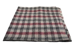 VTG 70’s Geometric Generic Remnant Red Black Grey Square Pattern 1 Yd Cotton Bld