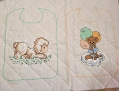 Spectrix Precious Moments 2 Bibs Panel Cut & Sew Lamb & Bear w/ Balloons