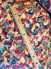 PACKED Red Yellow Plum Green Rooster Chicken Cotton Fabric quilt sew craft BTHY