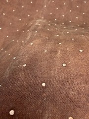 Persimmon Dyed Polka Dot Homespun Fabric by the Half Yard