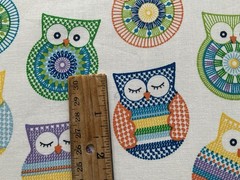 Cotton Fabric Crochet Owl 43” X 36”By Super & Spice 815