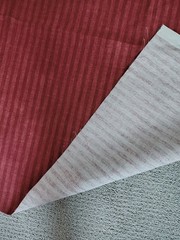 RARE Vintage Waverly Screen Print Burgundy Red Stripe Fabric Wall Street 4 yds
