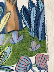 Thibaut F945009 Albero Green and Blue Cotton Chintz Fabric 5 Yards