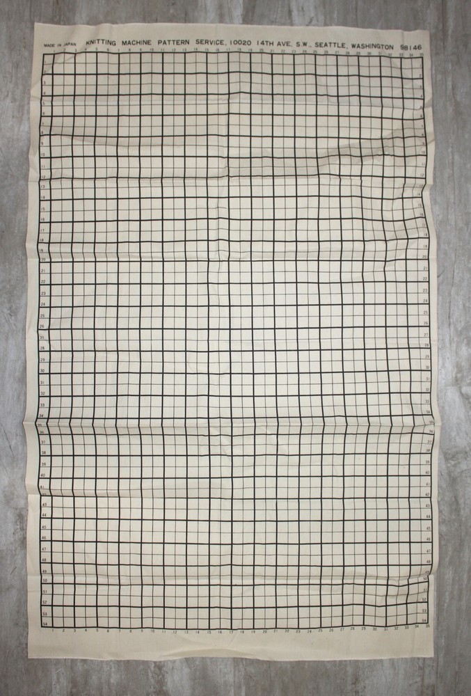 VTG Knitting Machine Pattern Service Seattle Washington Numbered Grid Fabric NEW