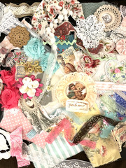 Lot 110+ pcs Shabby Chic Slow Stitch Crochet Spring Cotton Lace Junk Journal