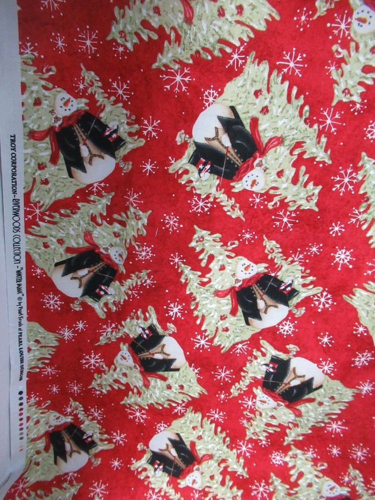 Riverwoods “Winter Magic” Christmas Snowman 100% Cotton Fabric Snowflake SBTY X