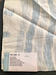 Blithfield LEE JOFA Ikat Stripe in Blue/Oyster 16 1/4 x 18 3/8″ Fabric Sample