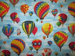 HOT AIR BALLOON SKY BALLOONS COTTON FABRIC FQ