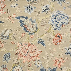 P Kaufmann ROMOLO Jacobean Floral BISCUIT Drapery Curtain Pillow Fabric BTY