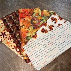Fall Autumn 6 Fat Quarters Quilters Cotton Turkeys Oak Leaves orange green red