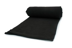Fleece jersey 200 g/m2, type DTY, black 50 x 155 cm