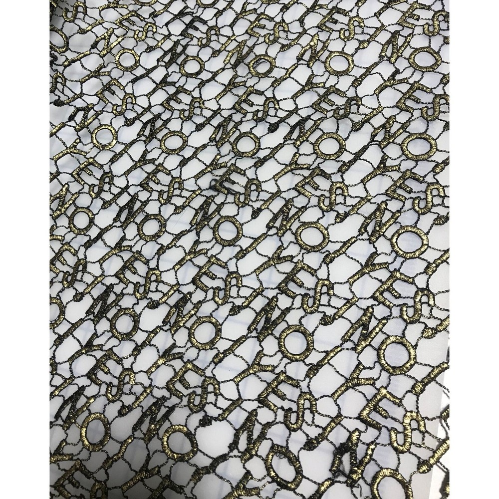 No Yes Words Schiffli Lace Fabric