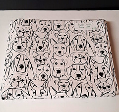 Brother Sister Design Studio Duck Cloth Fabric Dog Print Black White 3 Yds 44″