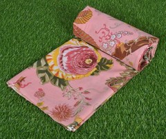 Indian 5 Yard Hand Block Pink Floral Print 100% Cotton Dressmaking Craft Fabric