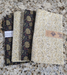 Botanical & Floral Pattern Navy Cream & Gold Tone Fat Quarters Cotton Quilt Lot