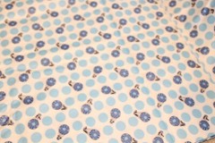 Sewing Fabric quilt Cotton quilting 1/2 Yd Light Blue Hot Air Balloons polka dot