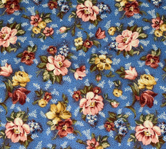 By 1/2 Yd “Circle of Love” 2005 Blue Pink Floral ~ Thimbleberries Club for RJR