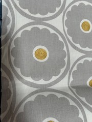 Kravet, Pop Flower Embroidered Floral grey golden yellow 3 1/2 yards
