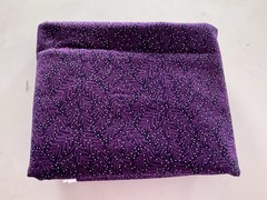Floral Cotton Fabric. 1 Yards +31 inches Purple Black Silver