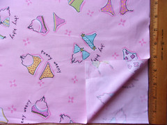 Cotton Quilting Fabric- Cartoon Swim Suits on Pink- By the Yard