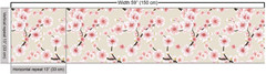 East Fabric by the Yard, Japanese Flowering Cherry Blossom Symbolic Coming of Sp