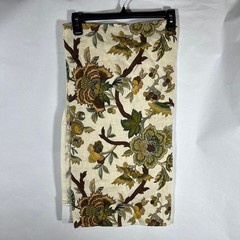 Designer Fabric Sample Dogwood Floral SP-695 Porcelain Linen Cream Brown Green