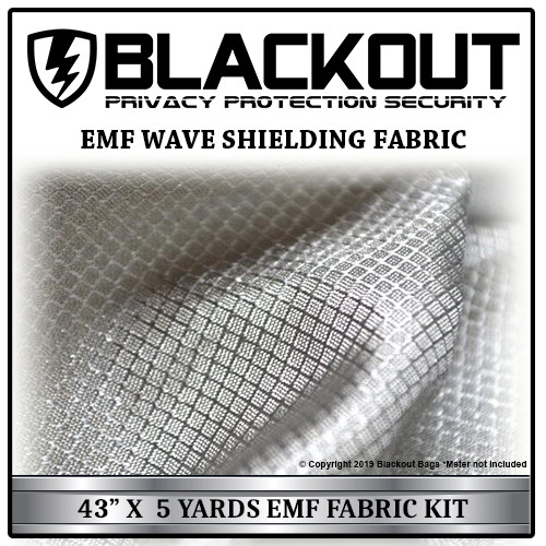 EMF RF RFID FARADAY Cell Block Wave Shielding Fabric 43″ X 5 Yards By BLACKOUT