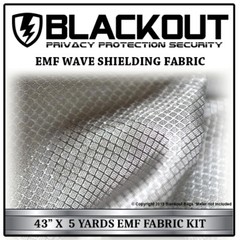 EMF RF RFID FARADAY Cell Block Wave Shielding Fabric 43″ X 5 Yards By BLACKOUT