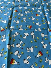 Snoopy Woodstock Peanuts Comics Characters Dogbowl Fabric Print: 19 1/2” x 43”