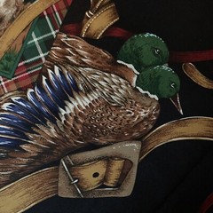 3 1/2 Yards Oakhill Fabric Material Hunt Theme Hound Dogs Mallard Ducks