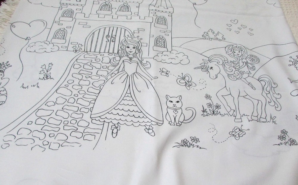 Michael Miller Color Me “PRINCESS ADVENTURE” Cotton Fabric Panel 36″ X 45″ NEW