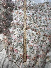 Multicolor Embroidered Floral Lace Fabric Bridal Prom Formal Cottage Granny Core