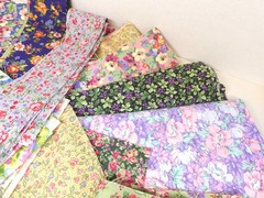 Floral Squares, Remnants & Strips, 100% Cotton Fabric – 2 lbs 11 oz Bundle