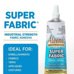 Fast Drying Clear Permanent Fabric Adhesive Super Strong Glue for Fabrics 1.5 fl