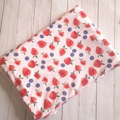 Joann Strawberry and Blueberry Jersey Fabric Pink Red Blue 56″ Wide 2 1/3 yards