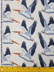 Pelican Beach in White/Navy BTY Richloom 100% Spun Poly 54″ Wide Outdoor