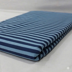 Indian Cotton Blue Stripe Dressmaking, Sewing Running Cotton Fabric 7 Yards US