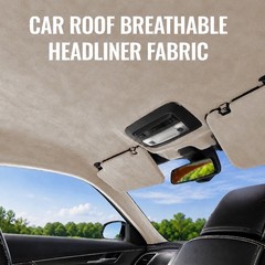 Headliner Fabric 108″ L x 60″ W Foam Backing for Car Truck RV SUV Boat Beige