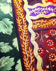 Shades of Autumn Flowers & Foliage w/Gold Shimmer Cotton Fabric Traditions 2007