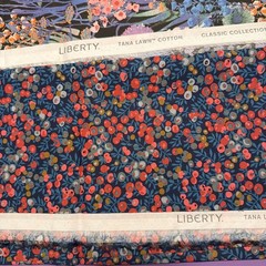 3 Cotton Lawn Half Yard Fabric Liberty of London Floral Print Blue Pink
